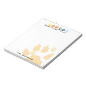 Dierenzorg voor meerkleurige poten notitieblok (Linkerzijde)