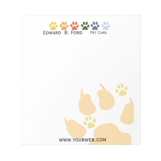 Dierenzorg voor meerkleurige poten notitieblok (Voorkant)