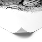 Dierfoto van tijger wild oerwoud zwart-wit poster (Hoek)