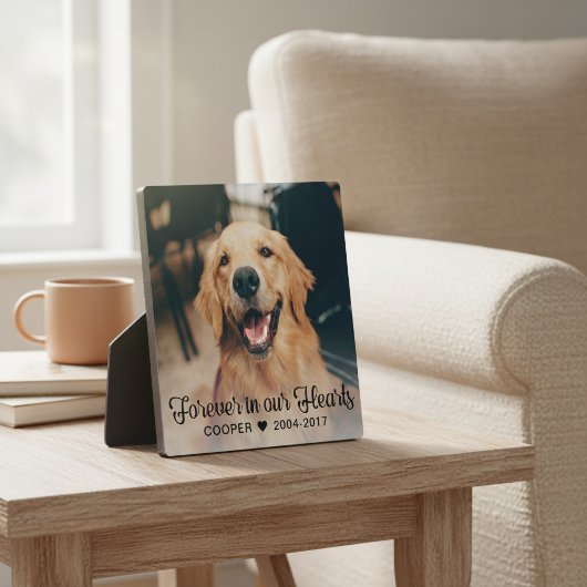 Diergedenkfoto voor altijd in ons hart fotoplaat