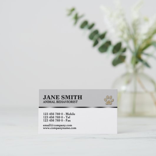 Diergedragsgezinshoofd/PERSONALIZE Visitekaartje (Staand voorkant)