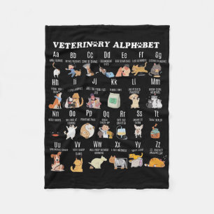Diergeneeskunde Alfabet Dierenarts Verpleegkundige Fleece Deken