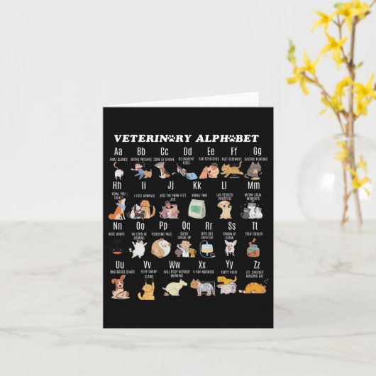 Diergeneeskunde Alfabet Dierenarts Verpleegkundige Kaart (Gele Bloem)