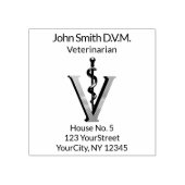 Diergeneeskunde Asclepius Vet Elegant Rubberstempel (Afrduk)