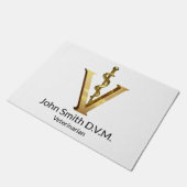 Diergeneeskunde Dierenarts Asclepius Elegant Gold  Deurmat (Schuin)