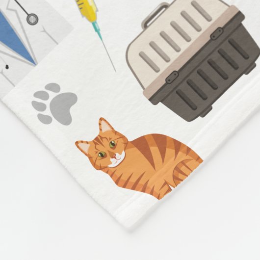 Diergeneeskunde Dierenarts Medisch DMV Patroon Fleece Deken (Hoek)