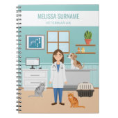 Diergeneeskunde Dierenarts Vrouw Dokter Dierenverz Notitieboek (Voorkant)