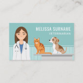 Diergeneeskunde Dierenarts Vrouw Dokter Dierenverz Visitekaartje (Voorkant)