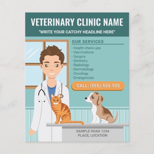 Diergeneeskunde Dierenartsenkliniek Dokter Dierenv Flyer (Voorkant)