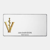 Diergeneeskunde Elegant Dierenarts Asclepius Gold Bureaumat (Voorkant)