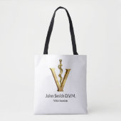 Diergeneeskunde Elegant Dierenarts Asclepius Gold  Tote Bag (Voorkant)