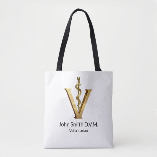 Diergeneeskunde Elegant Dierenarts Asclepius Gold  Tote Bag (Voorkant)
