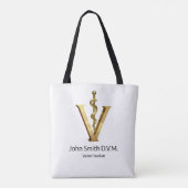 Diergeneeskunde Elegant Dierenarts Asclepius Gold  Tote Bag (Achterkant)