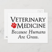 Diergeneeskunde . . . Omdat mensen grof zijn Briefkaart (Voorkant / Achterkant)