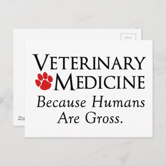 Diergeneeskunde . . . Omdat mensen grof zijn Briefkaart (Voorkant / Achterkant)