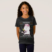 Diergeneeskunde Schattige Kat Vet Lelijke Kerst SW T-shirt (Voorkant volledig)