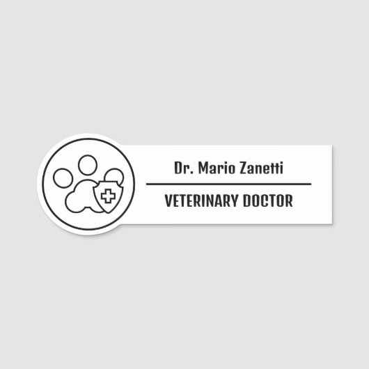 Diergeneeskunde ziekenhuis en kliniek Naam Tag (Voorkant)