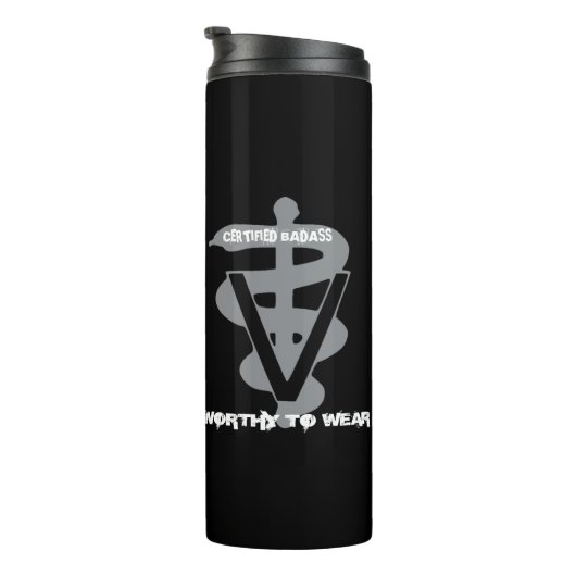 Diergeneeskundige Gecertificeerde badpas - Draag Thermosbeker (Geroteerd rechts)