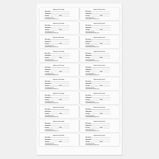 Diergeneesmiddelen Etiket – Waterdicht en Middelgr Labels (Vel)