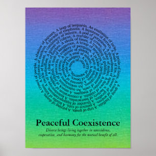 Diergroepnamen/vreedzame coëxistentie-Poster Poster