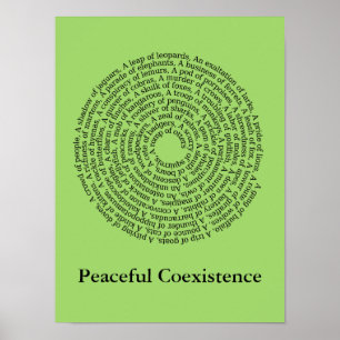 Diergroepnamen/vreedzame coëxistentie-Poster Poster