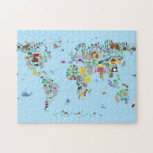 dierkaart van de wereld legpuzzel (Horizontaal)