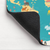 dierkaart van de wereld voor kinderen muismat (Hoek)