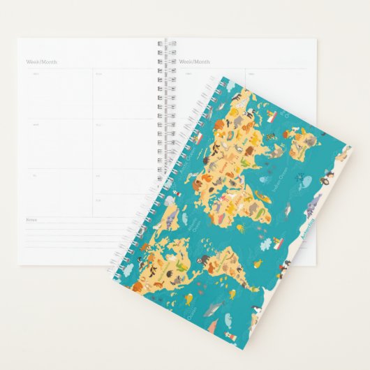 dierkaart van de wereld voor kinderen planner (Display)