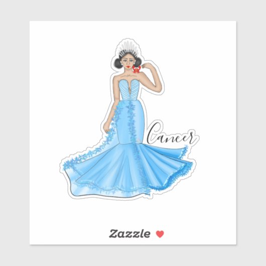 Dierkanker Godin met rode krab Custom Sticker (Vel)