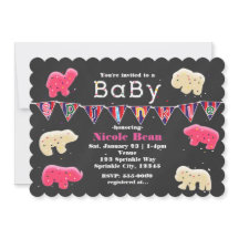 Dierkoekjes Baby Shower Strooibiljetten Uitnodigin