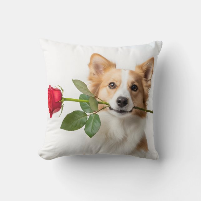 dierliefde thema met rode roos kussen (Voorkant)