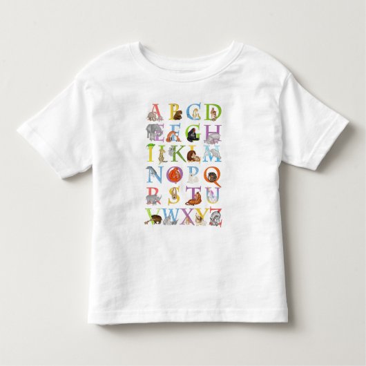 Dierlijk ABC-kinderT-shirt (blauwe versie) Kinder Shirts (Voorkant)