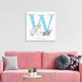 Dierlijk ABC W is bestemd voor het drukken van wol Canvas Afdruk (Insitu (Woonkamer))