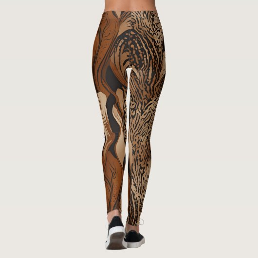 Dierlijk Abstract patroonontwerp 4 Leggings (Achterkant)