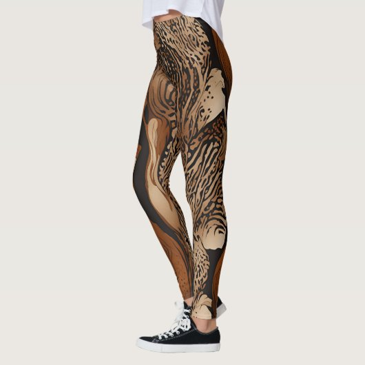Dierlijk Abstract patroonontwerp 4 Leggings (Links)