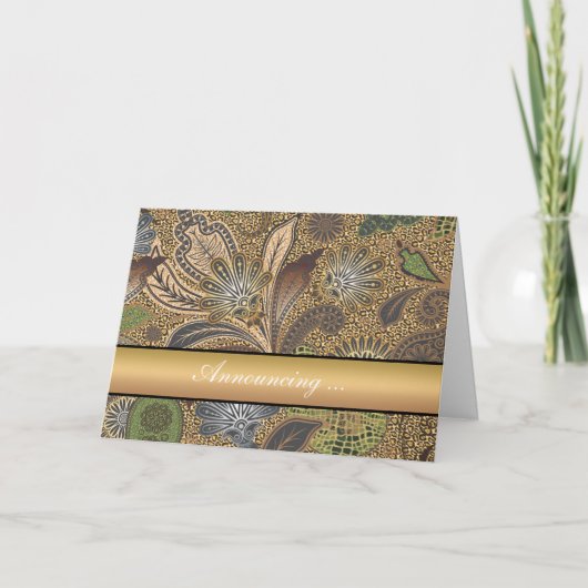 Dierlijk afdrukpatroon aankondiging (Voorkant)