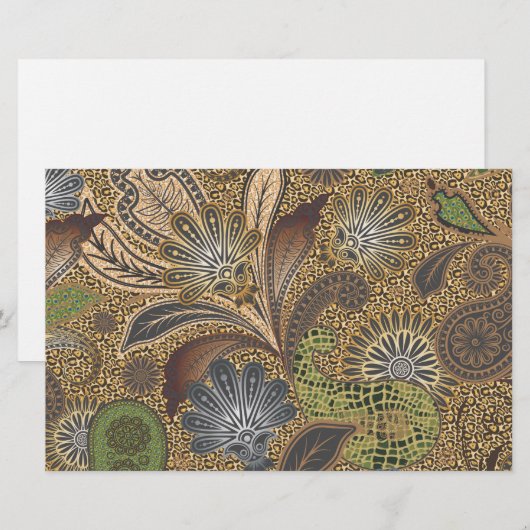 Dierlijk afdrukpatroon briefpapier (Voorkant / Achterkant)