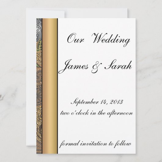 Dierlijk afdrukpatroon save the date (Achterkant)