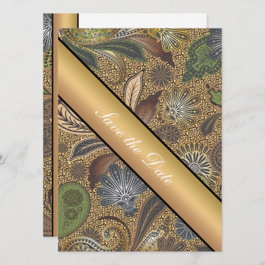 Dierlijk afdrukpatroon save the date (Voorkant / Achterkant)