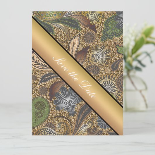 Dierlijk afdrukpatroon save the date (Staand voorkant)