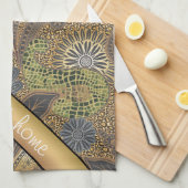 Dierlijk afdrukpatroon theedoek (Quarter Fold)