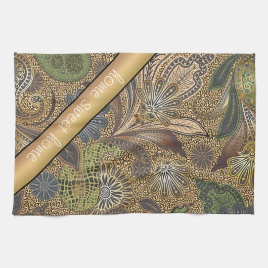 Dierlijk afdrukpatroon theedoek (Horizontaal)