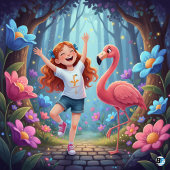 Dierlijk alfabet F voor Flamingo