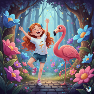 Dierlijk alfabet F voor Flamingo