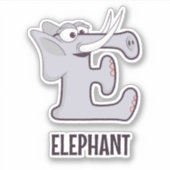 Dierlijk alfabet letter - E (olifant) Sticker (Voorkant)