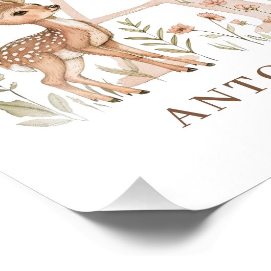 Dierlijk alfabet letter een Kinder naam Poster (Hoek)