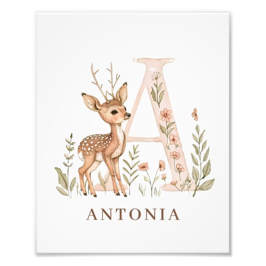 Dierlijk alfabet letter een Kinder naam Poster (Voorkant)