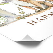 Dierlijk alfabet letter H Kinder naam Fox Poster (Hoek)