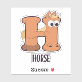 Dierlijk alfabet letter - H (paard) Sticker