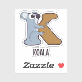 Dierlijk alfabet letter - K (Koala) Sticker